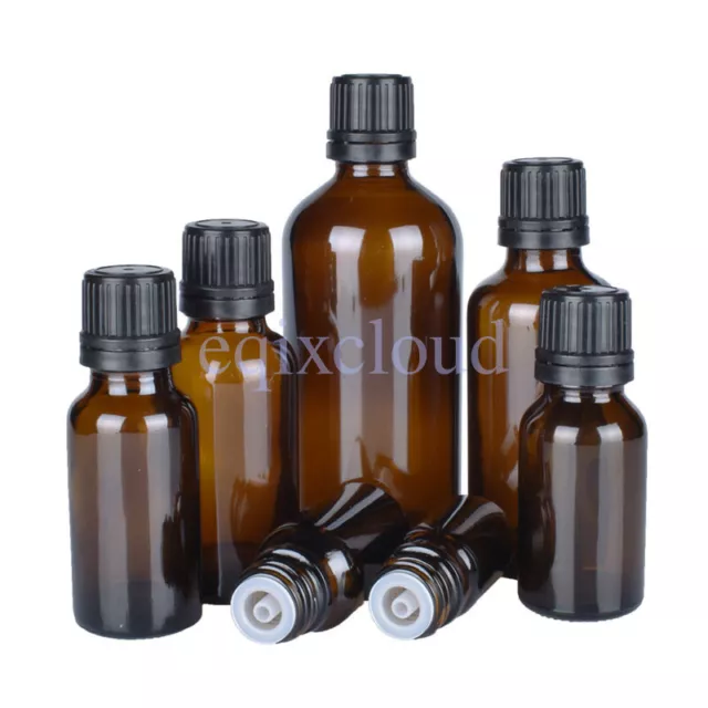 Empty 10ml 30ml 50ml Amber Glass Bottle Aromatherapy Essential Oils Containers