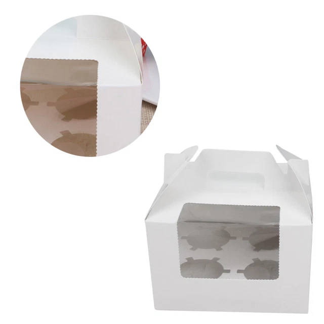 10 Pcs Cupcake Container Carrier Storage Open The Window Box