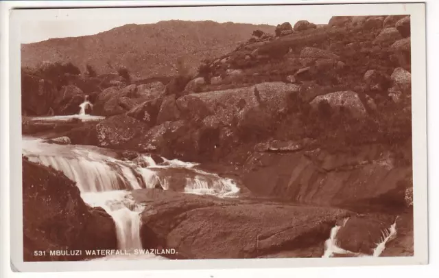 O. Tugwell Real Photo Post Card of Mbuluzi Waterfall, Swaziland. Southern Africa