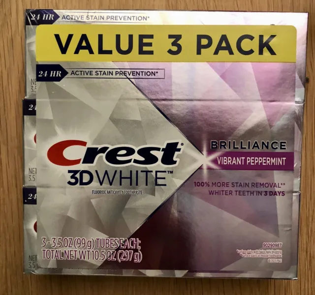 Crest 3D White Brilliance Zahnpasta - Peppermint - 3 x 99g