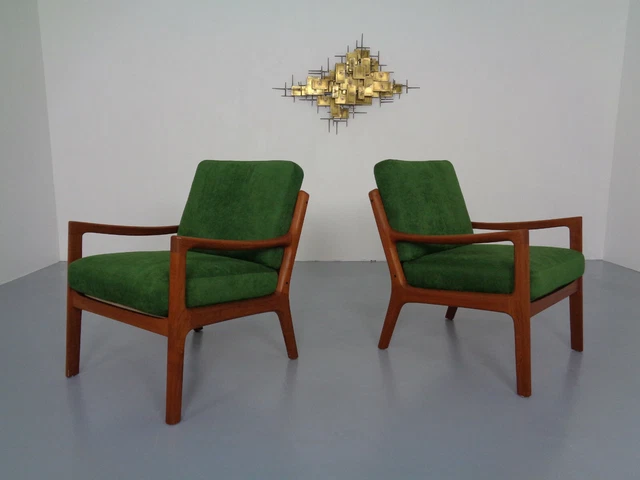 Danish Teak Senator Lounge Chairs (2) by Ole Wanscher for Cado