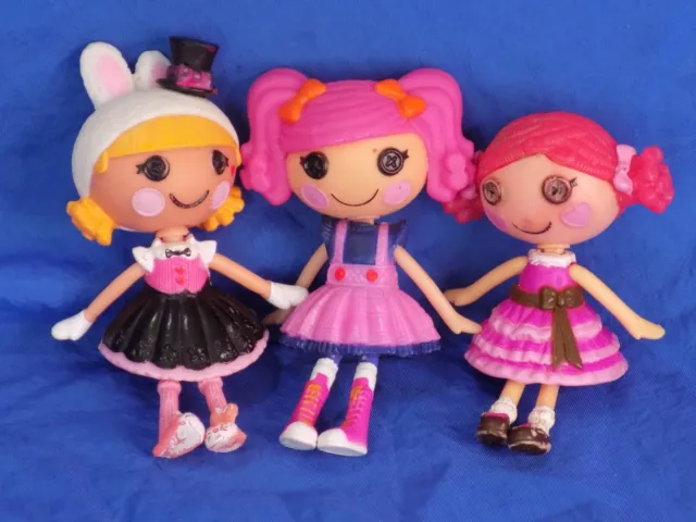 LaLaLoopsy Miniatures Lot of 3 Dolls 3 Inch MGA Toys