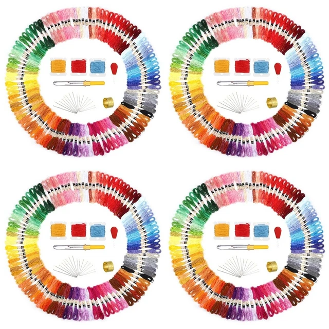 4 juegos multiusos hilo de bordar colorido juego de herramientas de costura para el hogar Pro DIY artesanía