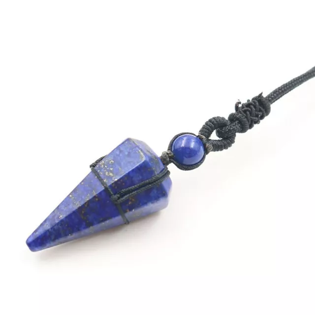 Reiki Chakra Natural Amethyst Necklace Healing Crystal Pendulum Gemstone Pendant