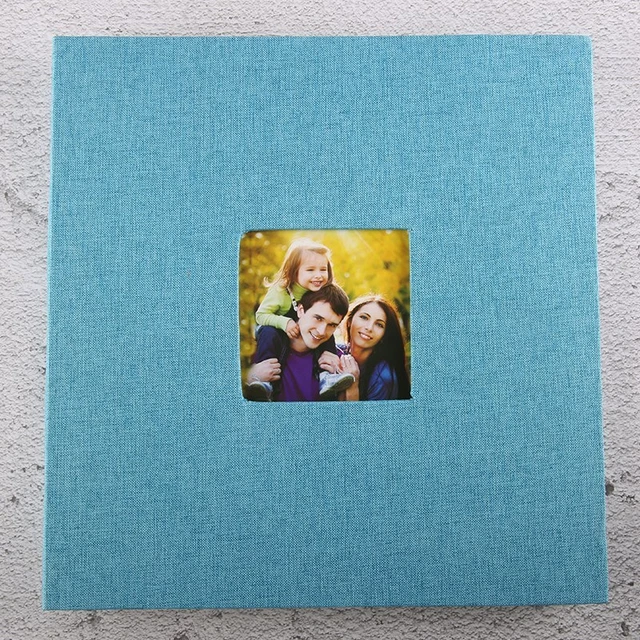 Álbum de fotos álbum de colección autoadhesivo para boda/familia/amante lino T7K3