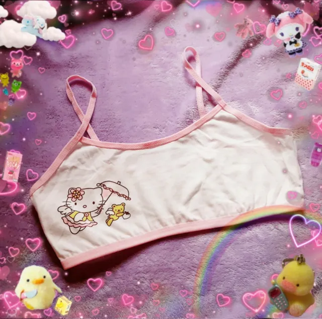 HELLO KITTY PASTEL Pink Bralette Top NEW UK8 Kawaii Harajuku Cute Teens  Teddy £3.99 - PicClick UK