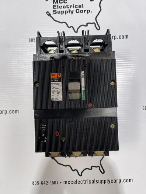 Merlin Gerin 37006 Circuit Breaker Compact Cf250N 480V 60Hz 3 Pole 175A No Trip Merlin Gerin 37006 Circuit Breaker Compact Cf250N 480V 60Hz 3 Pole 175A No Trip