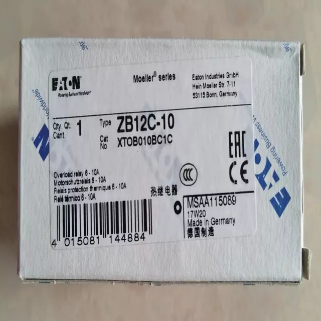 New Original EATON Thermal Overload Relay  ZB12C-10 XTOB010BC1C