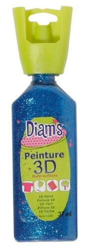 Pintura Diam's 3D 37ML Purpurina Azul Oscuro