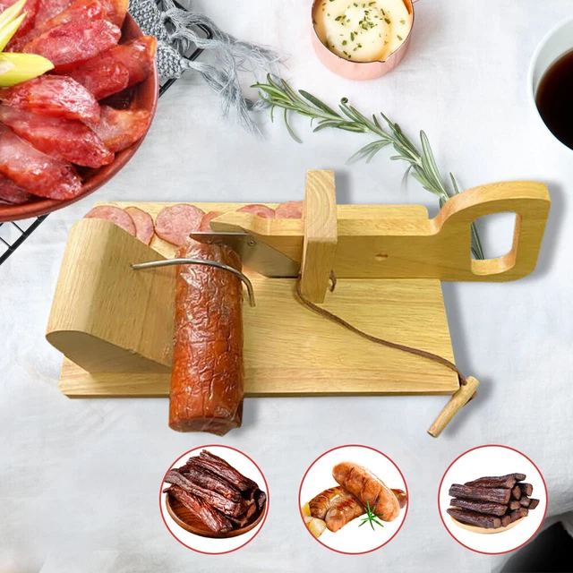 WURSTSCHNEIDER WURST-GUILLOTINE SALAMISCHNEIDER Holz Wurst ...