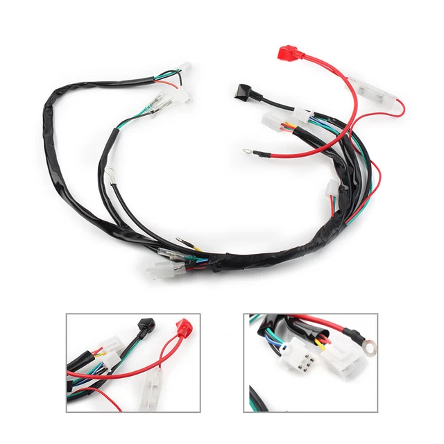 ADPOW Electric Wiring Harness – Fits Tao Tao 50cc-125cc ATV, Dirt Bike, Pit Bike – Universal