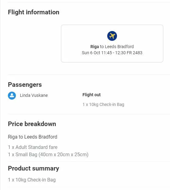 Ryanair baggage standard fare outlet