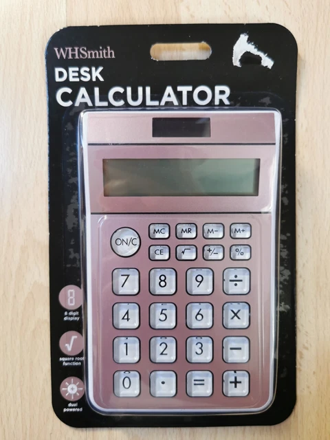 WHSmith Desk Calculator 8 Digit Display. New and sealed.