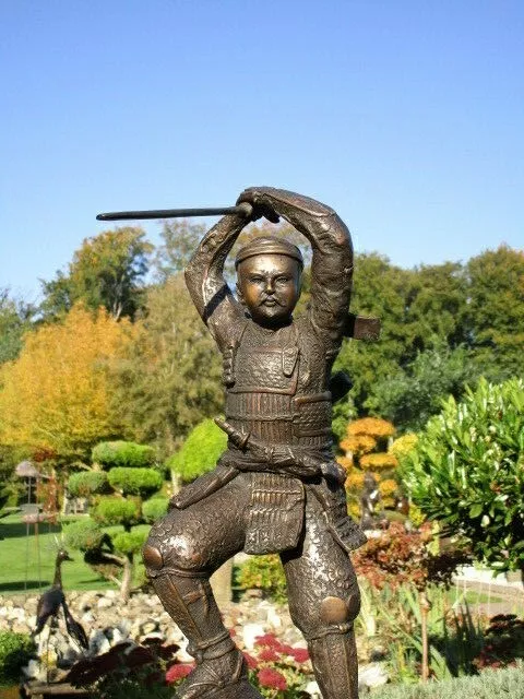 Lebensechter  Japanischer Samurai Aus Bronze   Heim Garten Deko