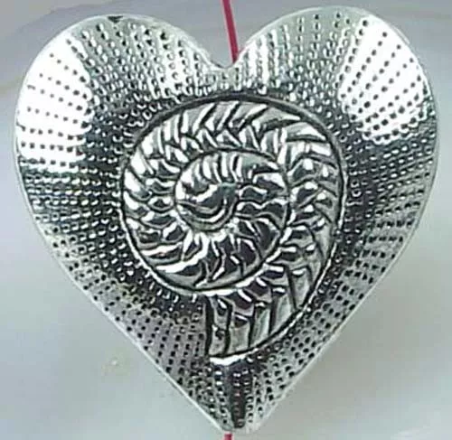 1 Antique Silver Pewter Heart Focal Bead 30mm