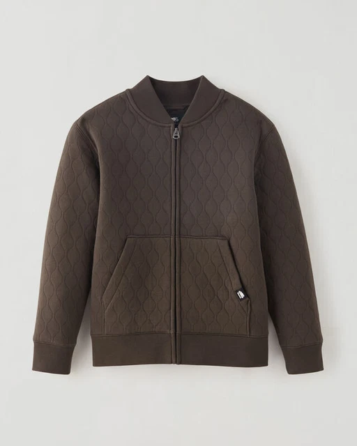 Roots Kids Brighton Quilted Flight Jacket Black Olive Sz XXL