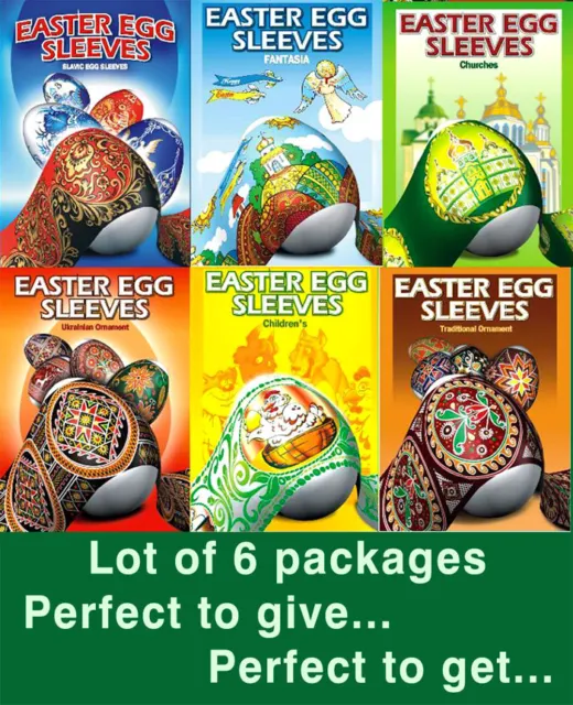 6 packages Easter egg Sleeves Pysanka Shrink Wraps Pysanka Decoration