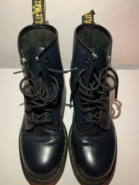 Botas de cuero al tobillo azul marino Dr. Martens EE. UU. 7 para hombre 2