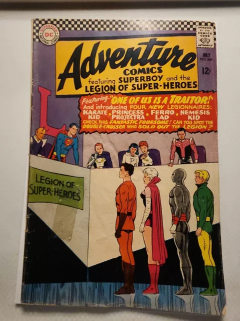 Adventure Comics 346 1st Karate Kid DC Jim Shooter Ferro Lad Projectra 1966