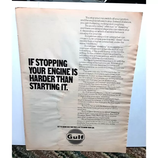 Vintage 1973 Gulf Oil Corporation Print Ad Original