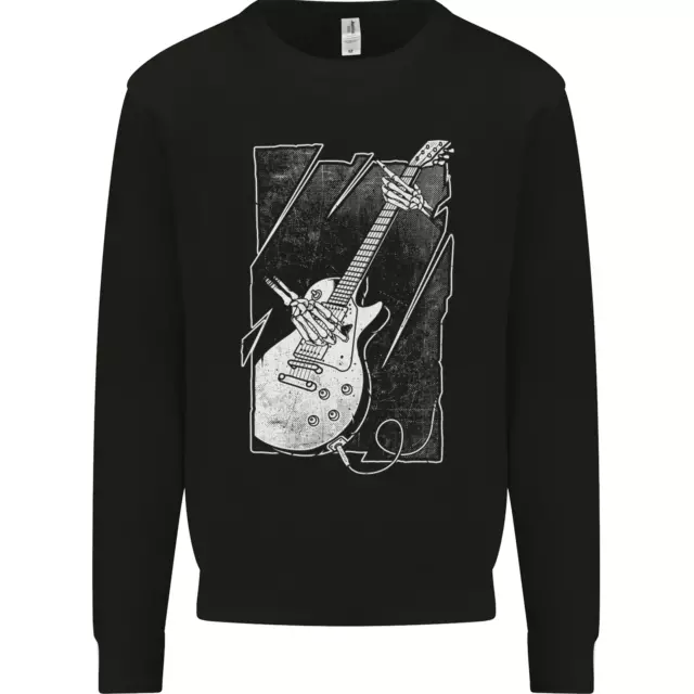 Skeleton Playing Guitar Guitarist Electric Kids Sweatshirt Jumper