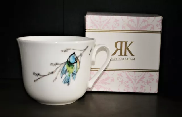 Boxed Roy Kirkham Large Breakfast Cup  'Blue Tit' Fine Bone China NEW