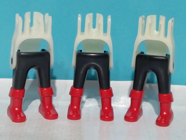 3 Jambes Rouges Grises Playmobil Pour Chevaliers Médiévaux, Gaulois, Vikings - Pièces Détachées