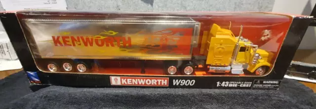 NewRay 1:43 - Long Hauler - Kenworth W900 - Truck & Semi Trailer - New Old Stock