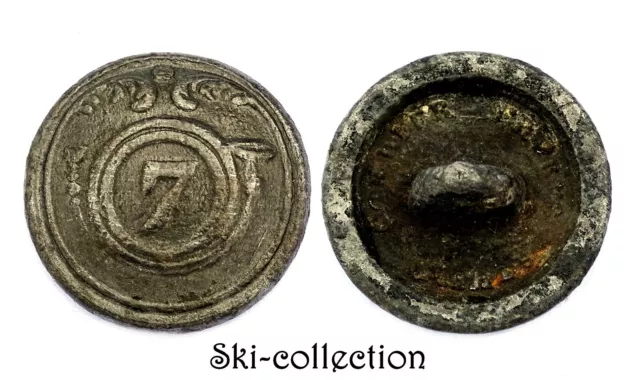 Button 7° Regiment Infantry Légère, Troupes (1844-1854) France