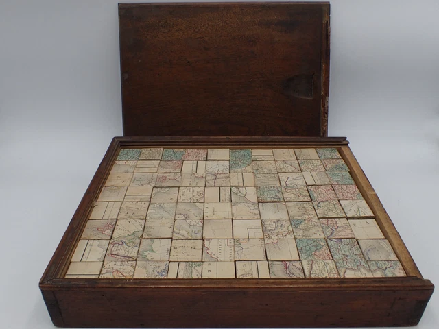 Puzzle Ancien 19ème Siècle - Atlas Géographique Wogue & Lewy, 7 Planches En Bois, Paris