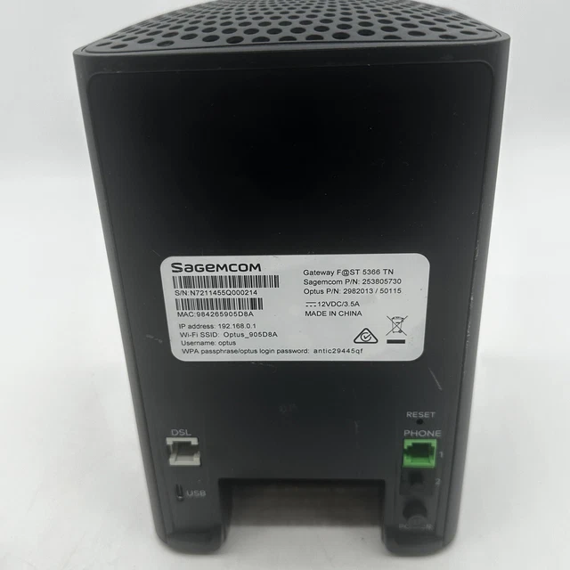 OPTUS GATEWAY FAST 5366 TN NBN WiFi Modem Router 39.00 PicClick AU