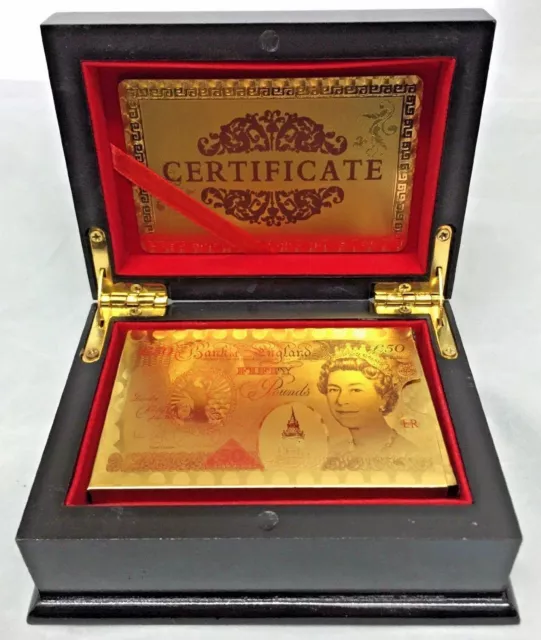 24K Gold Plated Playing Cards Poker Game Deck Wooden Gift Box 99.9% Certificate