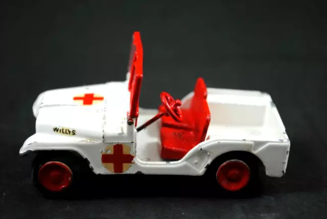 TEKNO No: 814 Willys JEEP in RED CROSS Livery Made in Denmark + Been Painted 2