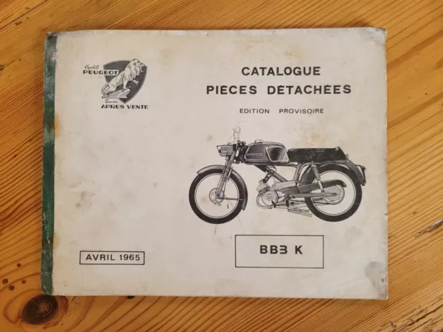 catalogue pièces détachées cyclomoteur mobylette PEUGEOT BB3 K 1965 parts list