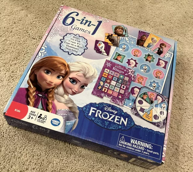 Disney Frozen 6 in 1 Game Wonder Forge Bingo Match Go Fish Dominos