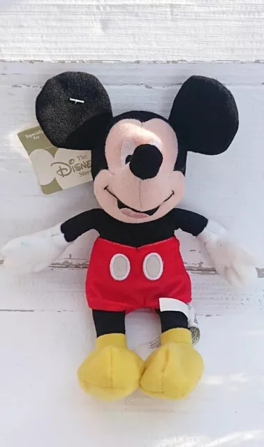 Mickey Mouse beanie plush stands at 10 inches Disney Store with Tag