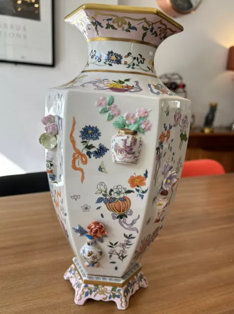 Vintage “Vase of One Hundred Flowers” By Dawen Wang, Malaysia China 30.7cm High