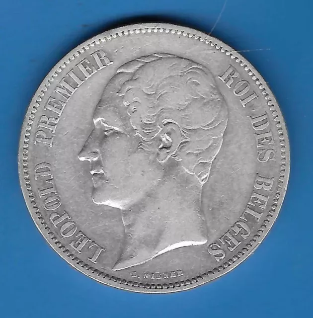 Belgium 5 francs 1850 (without dot above year)   position Α