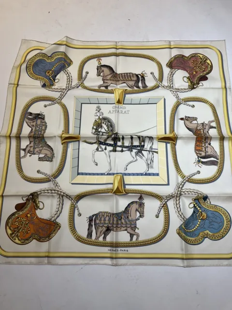 Hermes Silk Grand Apparat forever scarf 90 With Box