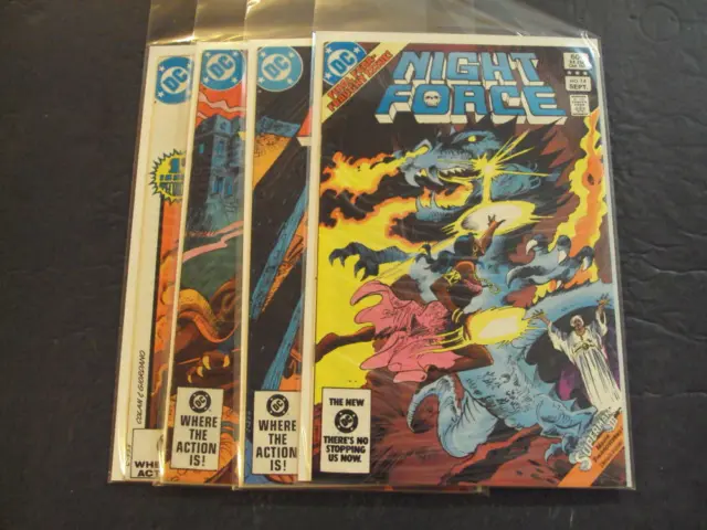 4 Iss Night Force #1,9-10,14 Aug '82-Sept '83 Bronze Age DC Comics ID:53540