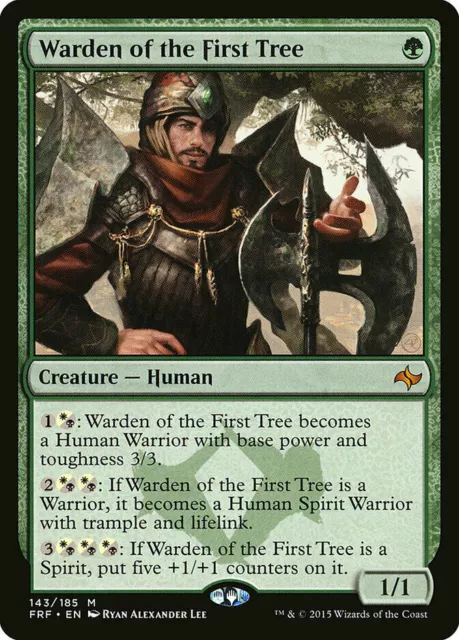 Warden of the First Tree 1x FOIL FRF MTG Fate Reforged Mythic MINT green Warden of the First Tree 1x FOIL FRF MTG Fate Reforged Mythic MINT green