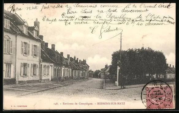 CPA Ressons-sur-Matz, Une Rue 1905