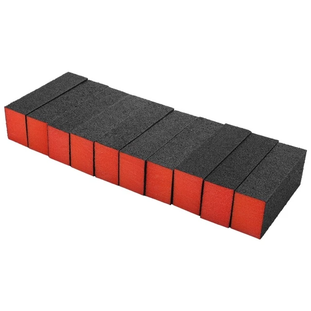 4X(10 x Nagelpolierer 4 Way Buffer  Manikuere Akten Schwarz Orange S7W7)7)