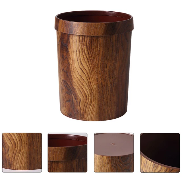 Wooden Wastebasket Kitchen Garbage Cans Bin marble trash bin