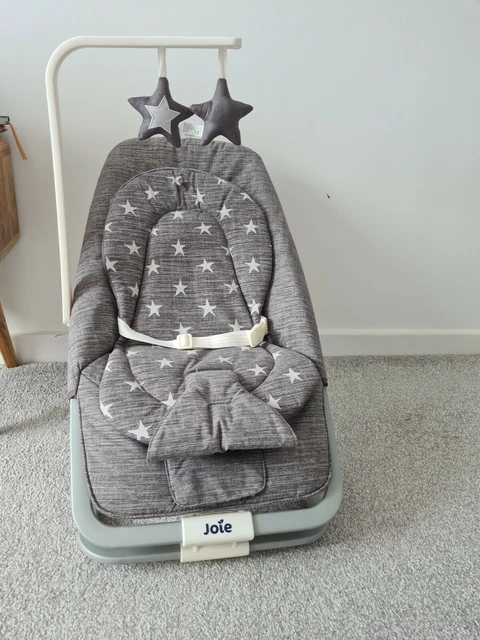 JOIE DREAMER TWINKLE Linen Grey Baby Bouncer Rocker Stars