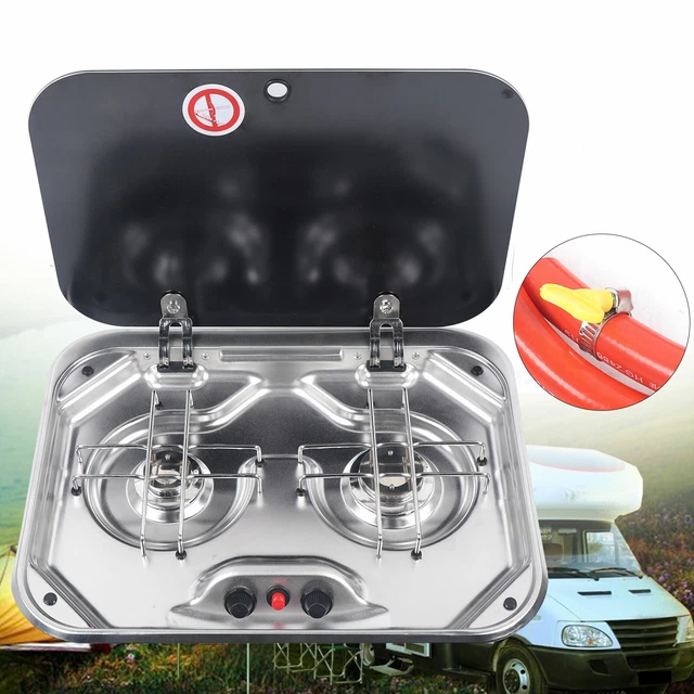 LPG GAS STOVE RV Boat Caravan Camper 2 Burners Gas Stove with Tempered