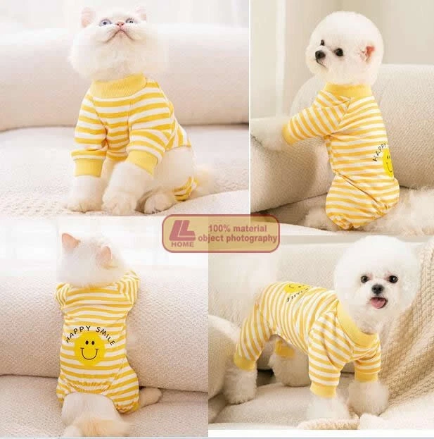 Mascota gato ropa perro pequeño Nuevos Llegados primavera y otoño a rayas hogar traje mascota