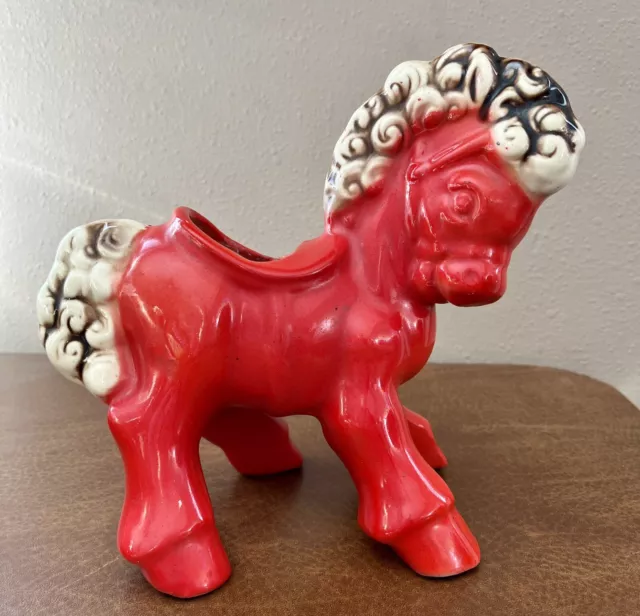 Shawnee Pottery Ceramic Red Pony Planter Figurine