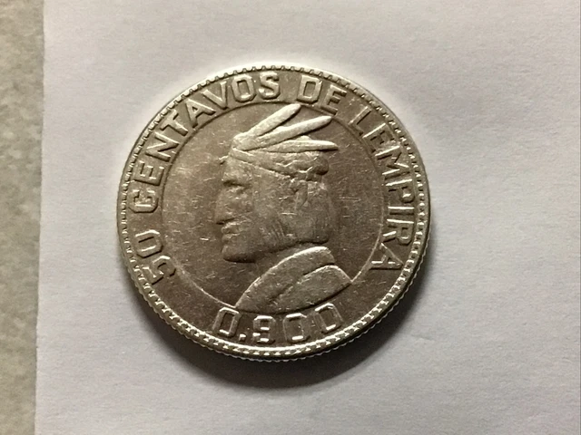 1951 Honduras 50 Centavos KM-74 Silver