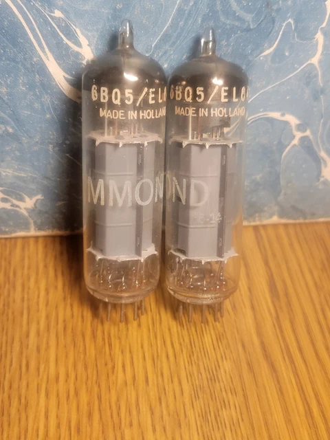 6BQ5 EL84 Tube Pair Amperex 1962 Gray Plate O Getter Holland TEST 81%